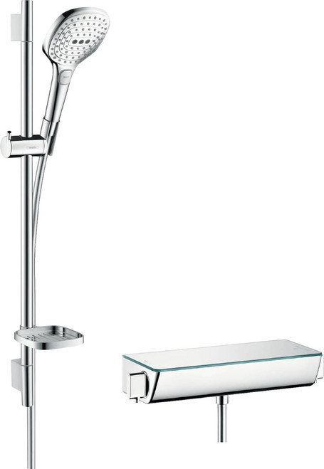 Raindance Select E Shower system 120 3jet with Ecostat Select thermostatic mixer and shower rail 65 cm