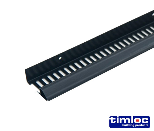 Timloc Roof Soffit Vent, Type C, 10mm Airflow, Black, 2.4m