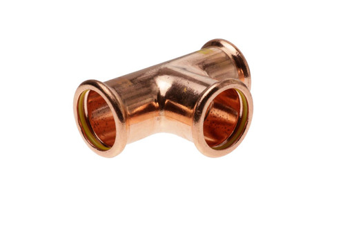 Pressfit Gas Equal Tee, 22mm, Copper