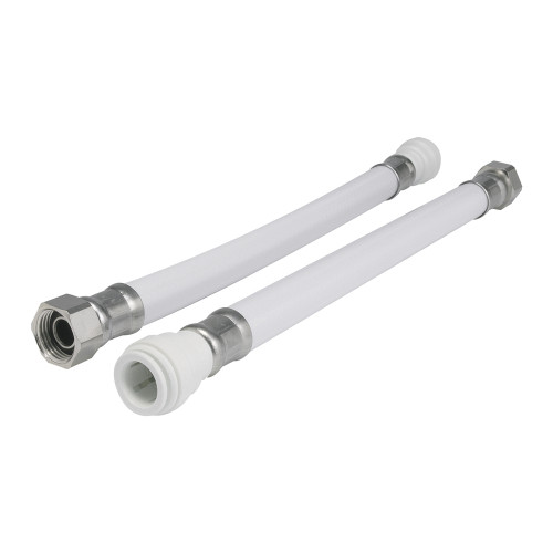 Speedfit Flexi Hose, White, 15mm x 3/4" Bsp, 300mm (Pk2)