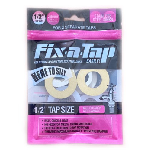 Fix-A-Tap Tap Fitting Kit For Stainless Steel Sink, 1/2" x 30mm