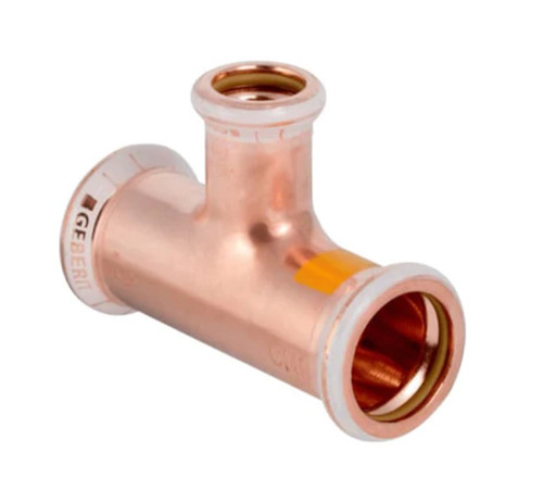 Mapress Gas Reduced Tee, 22mm x 15mm x 22mm