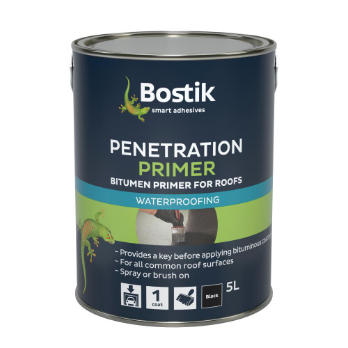 Bostik Penetration Bitumen Primer for Roofs, Black, 5 L