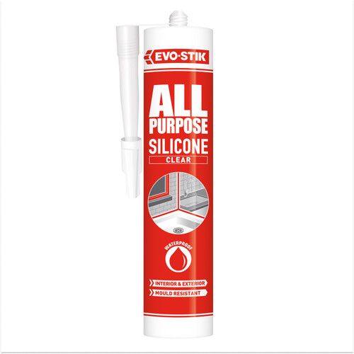 Evo-Stik All Purpose Flexible Silicone Sealant, Clear, 290 ML