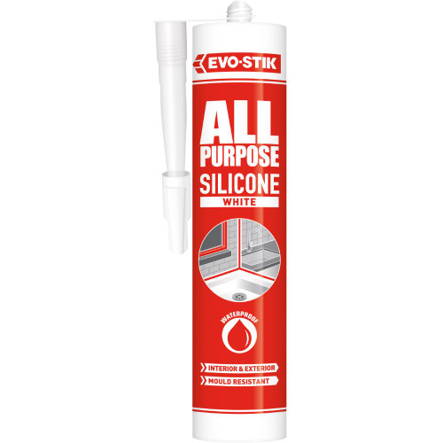 Evo-Stik All Purpose Flexible Silicone Sealant, White, 290 ML