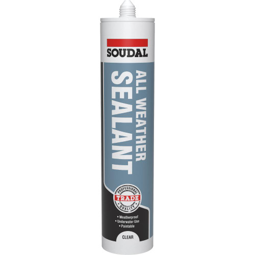 Soudal All Weather Sealant, Clear, 290 ML