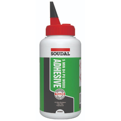 Soudal 5 Minute D4 Wood Adhesive, Liquid, Brown