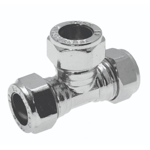 22mm Chrome Compression Equal Tee