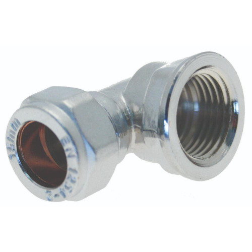 Compression Fixc Elbow, 1/2 x 15mm, Chrome