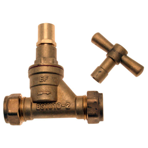 DZR Stopcock, 15mm, CxC Lockshield