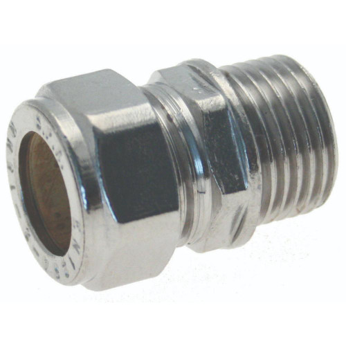 15mm x 1/2 Mi Coupling, Bright Cp