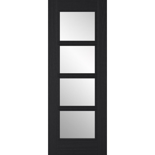Vancouver Charcoal Black Prefinished 4 Light Internal FD30 Fire Door 2040mm x 726mm x 44mm