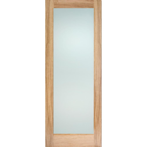 Pattern 10 Oak Unfinished 1 Light Frosted Glass Glazed Internal Door 1981mm x 838mm x 35mm