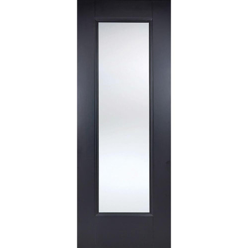 Eindhoven Black Primed 1 Light Clear Glass Glazed Internal Door 1981mm x 838mm x 35mm