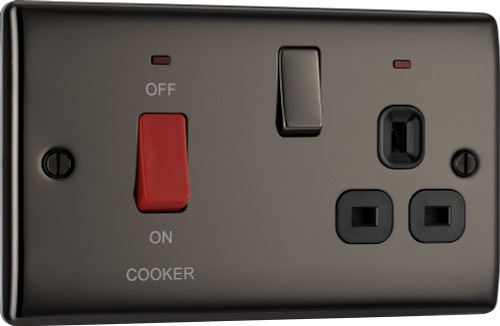Black Nickel 45a Cooker Switch + Neon