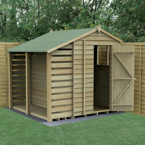 4LIFE Apex Shed 5x7 - Single Door - 2 Window -  With Lean-To (installation)