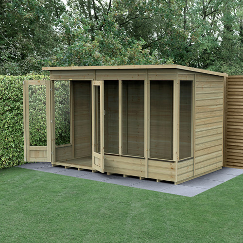 Beckwood Apex Summerhouse 10x6 - Double Door - 5 Windows (Home Delivery)