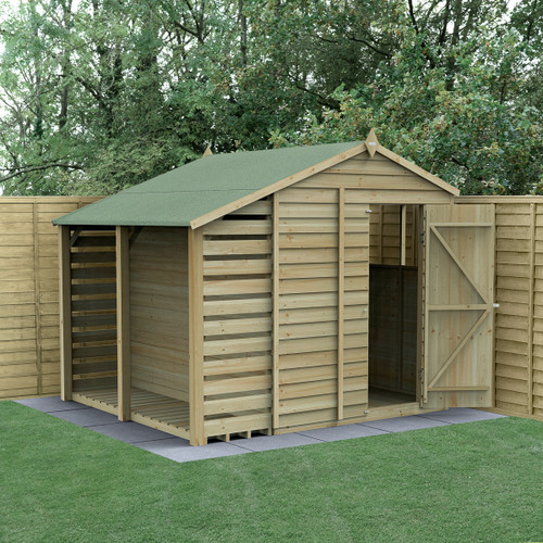 4LIFE Apex Shed 6x8 - Single Door - 2 Windows -  With Lean-To (Home Delivery)