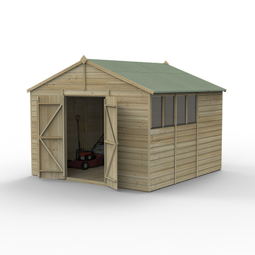 Beckwood 10x10 Apex Shed - 4 Windows - Double Door (Home Delivery)