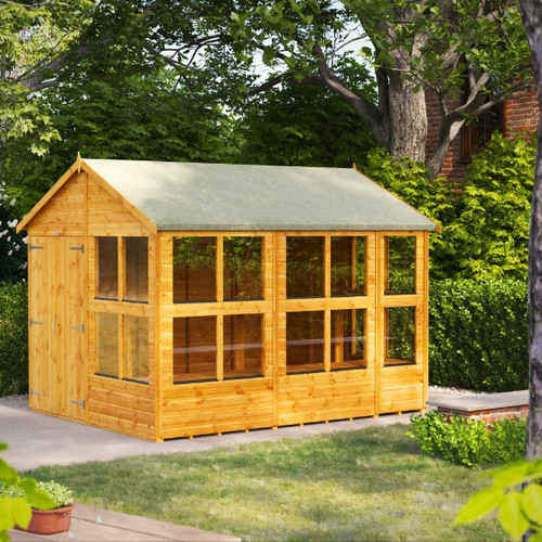 10x8 Power Apex Potting Shed, Double Doors