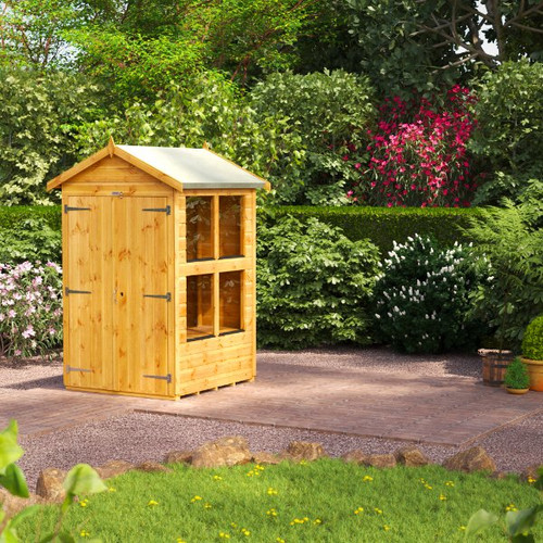 4x4 Power Apex Potting Shed, Double Doors