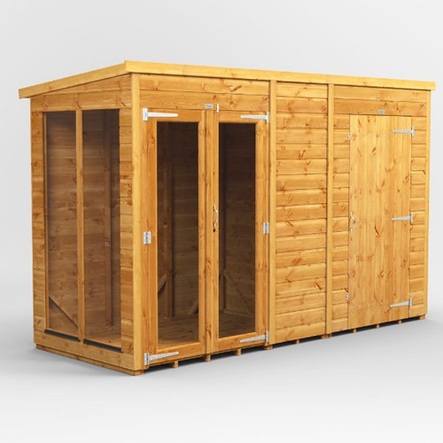 10x4 Power Pent Summerhouse Combi (includes 4ft Side Store)