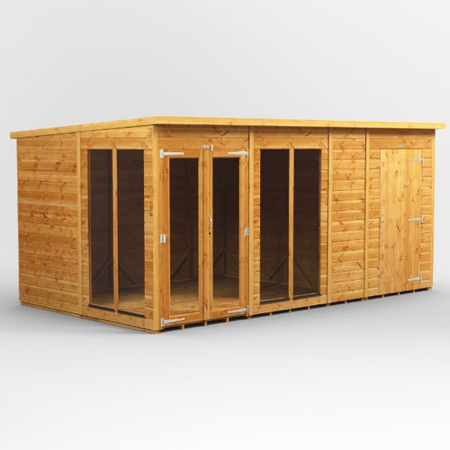 14x8 Power Pent Summerhouse Combi (includes 4ft Side Store)