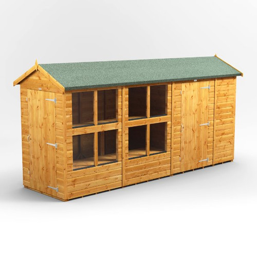 14x4 Power Apex Potting Shed Combi (includes 6ft Side Store)