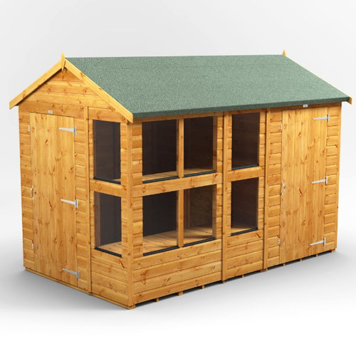 10x6 Power Apex Potting Shed Combi (includes 4ft Side Store)