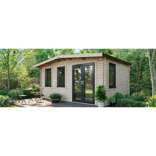 10x16 Power Chalet Log Cabin, Doors to the Right - 44mm