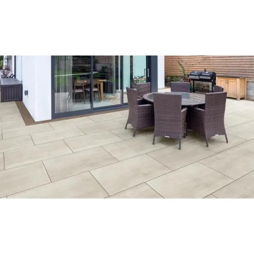 Stonemarket Fortuna Encore Porcelain Paving, Dune, 900 x 600 x 20mm