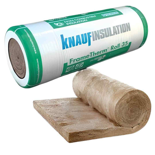 Knauf, Insulation Frametherm Roll, Glass Mineral Wool, Brown, 140mm 35, 4.446m2