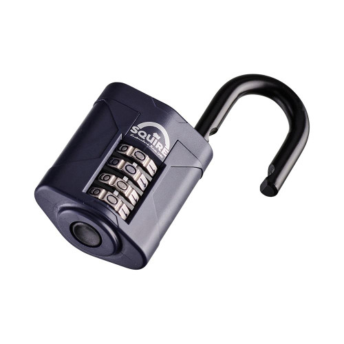 Squire CP50 Padlock, Black Steel, Open Shackle, 50mm Body Width, 8mm Shackle Diameter