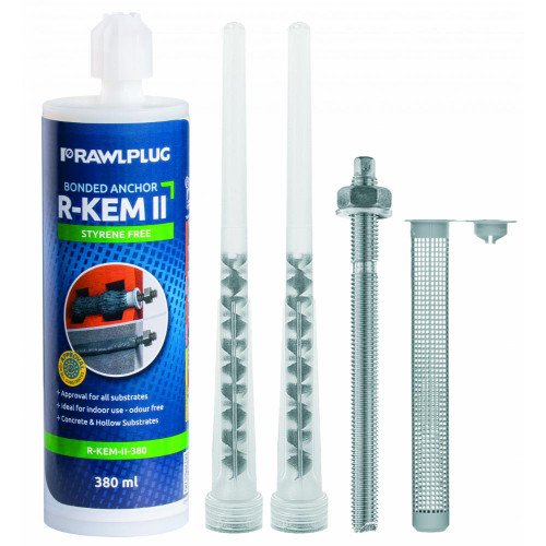 Rawlplug Polyester Resin Cartridge, Concrete, 4 x M12