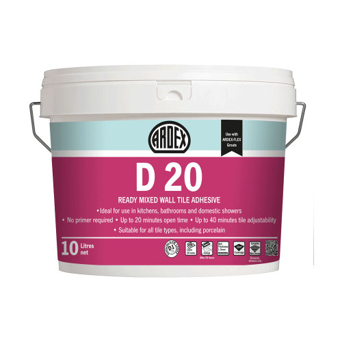 Ardex D20 Ready Mix Tile Adhesive, 10 L