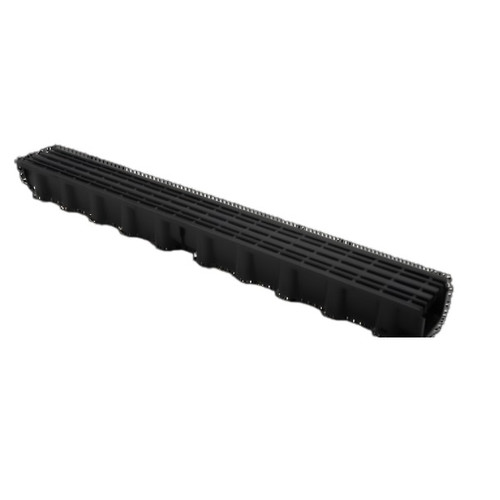 DekDrain A15 Channel With Black Plastic Grate, 1 M