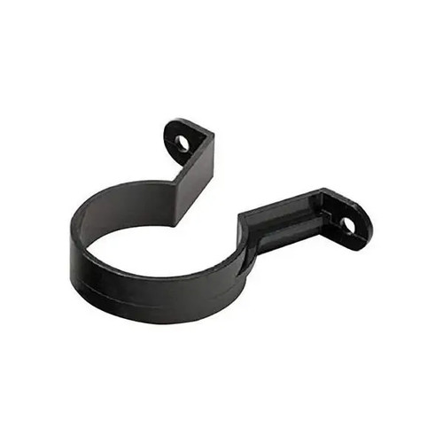Circular Downpipe, 68 mm, One-Piece Pipe Clip, Black