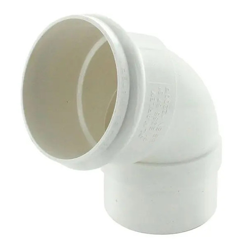 Circular Downpipe, 68 mm, Offset Bend, 67.5 Degrees, White