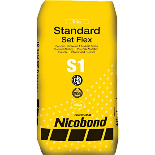 Nicobond Standard Set Flex S1 Adhesive, Grey, 20kg