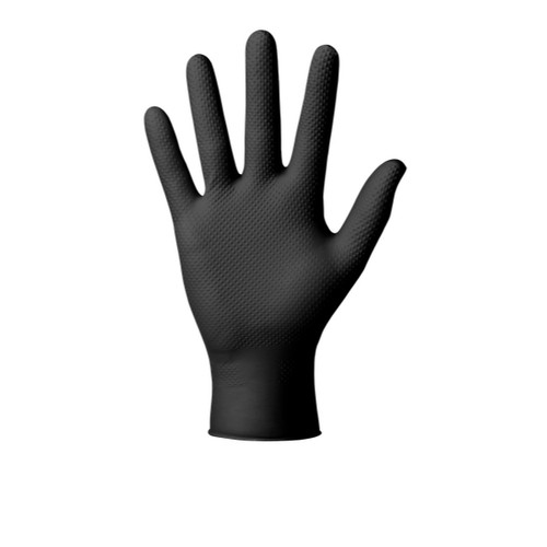 Mercator Disposable Nitrile Gloves, Black, Xlarge, Box of 50
