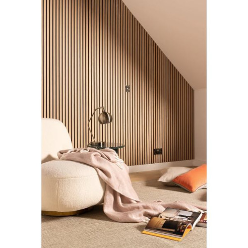 Slatwall Acoustic, Oiled Oak, 2.4m, Black Felt