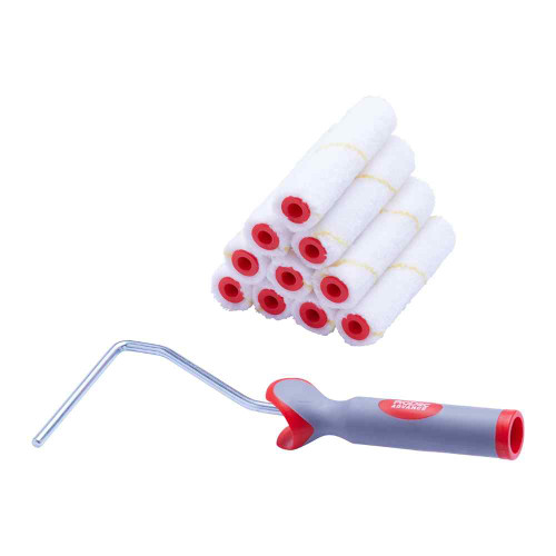 Prodec Advance Microfibre Roller Frame & Sleeves, 4 Inch, 10 Sleeves, Short Pile