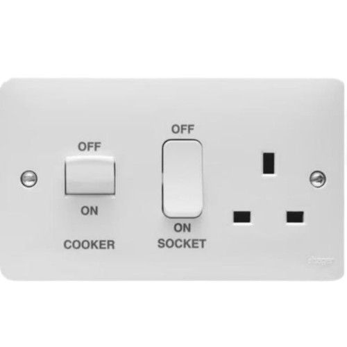 Hager Wmcc50 50a Cooker Control Unit, 13a Socket