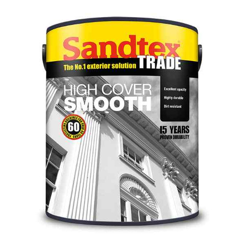 Sandtex High Cover Smooth Masonry Paint, Brilliant White, 7.5l
