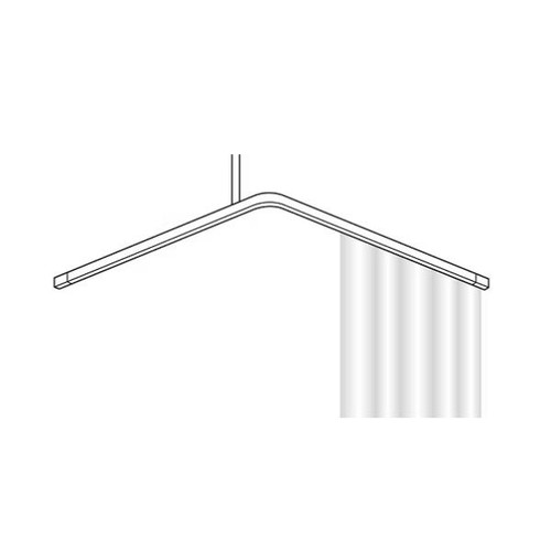 Angled Shower Rail, Silver, 1000mm x 1830mm