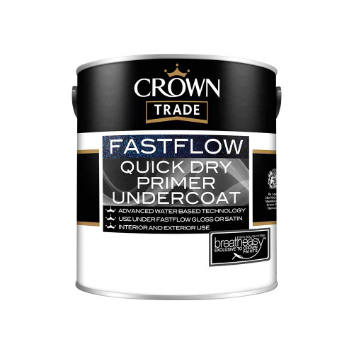Crown Trade Fastflow Quick Drying Undercoat, White, 1l