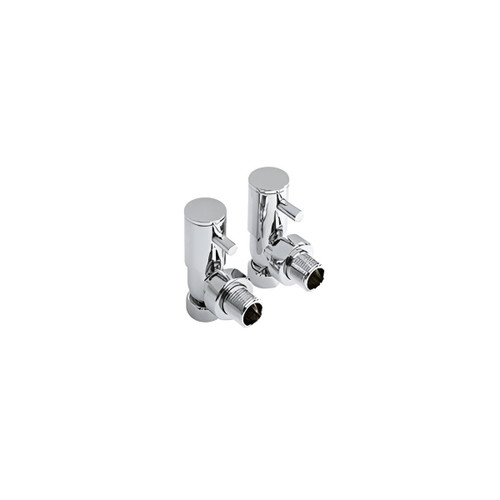 Inta Modern Radiator Valve, Angled, 15mm, Chrome (Pair)