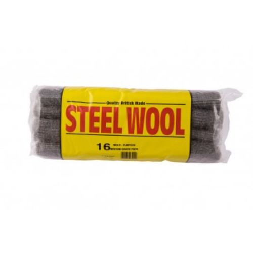 Steel Wool Pads, Medium Grade, 20g, Pack Of 16
