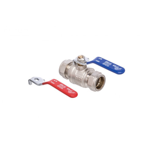 Altecnic Lever Valve With Red and Blue Handles, Wras Approved, 28mm