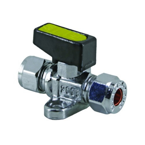 Lpg Compression Mini Ball Valve, 10mm, With Fixing Bracket